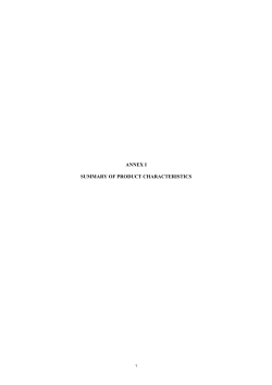 ANNEX I SUMMARY OF PRODUCT CHARACTERISTICS