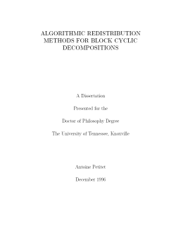 ALGORITHMIC REDISTRIBUTION METHODS FOR BLOCK CYCLIC