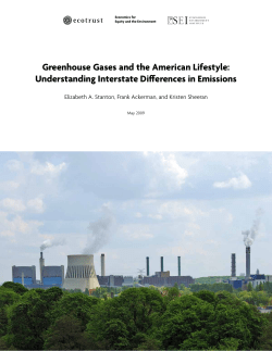 Greenhouse Gases and the American Lifestyle