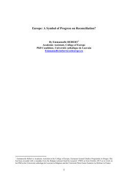 Europe a Symbol of Progress on Reconciliation?