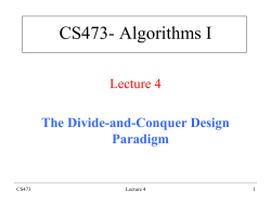 The Divide-and-Conquer Design Paradigm