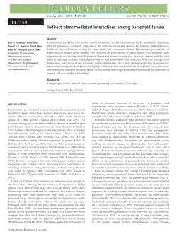 Indirect plantmediated interactions among parasitoid larvae