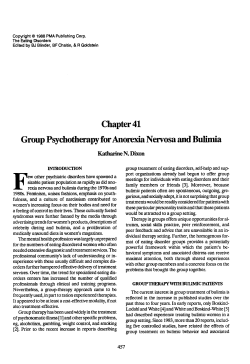 Chapter 41 Group Psychotherapy for Anorexia Nervosa and Bulimia