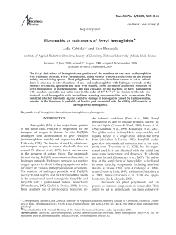 Flavonoids as reductants of ferryl hemoglobin*
