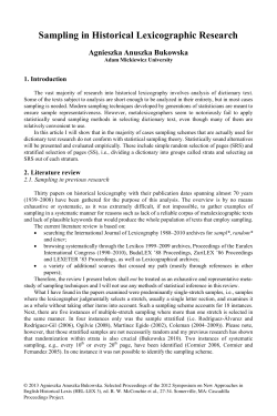 Sampling in Historical Lexicographic Research