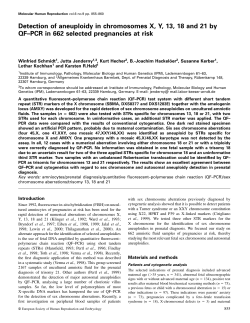 Detection of aneuploidy in chromosomes X, Y, 13, 18 and 21 by QF