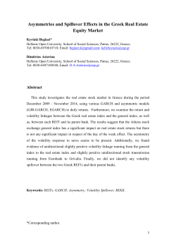 Asymmetries and Spillover Effects in the Greek Real Estate Equity