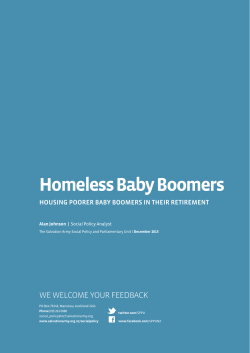 Homeless Baby Boomers - Super Seniors