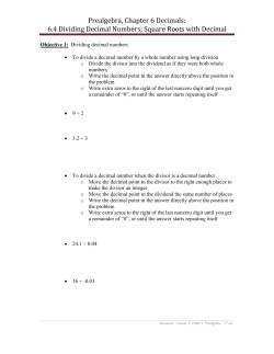 Prealgebra, Chapter 6 Decimals: 6.4 Dividing Decimal Numbers