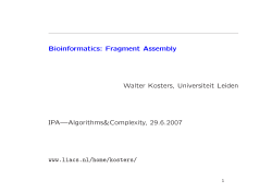 Bioinformatics: Fragment assembly - liacs