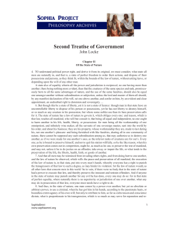 John Locke. Second Treatise of Government