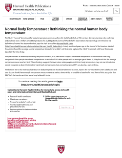 Normal Body Temperature : Rethinking the normal human body