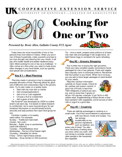 Cooking for 1 or 2.pub - K-State Research and Extension