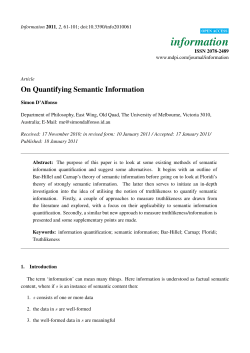 On Quantifying Semantic Information