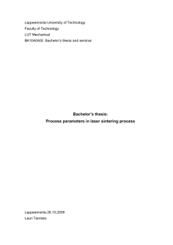 Bachelor`s thesis: Process parameters in laser sintering