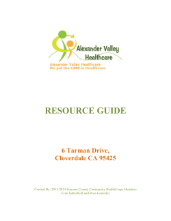 resource guide - Alexander Valley Healthcare