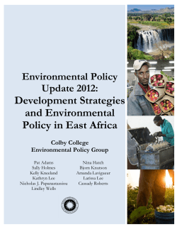 Development Strategies and Environmental Policy in East Africa
