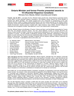 10 Most Influential Hispanic Canadians 2013