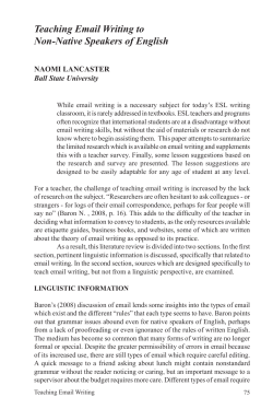 Teaching Email Writing to Non