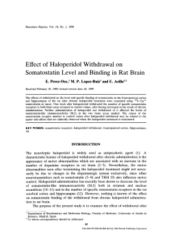 Effect of haloperidol withdrawal on somatostatin level and binding in