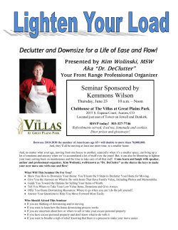 Declutter and Downsize for a Life of Ease and Flow!