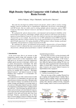 High Density Optical Connector with Unibody Lensed Resin Ferrule