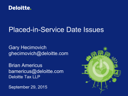 Placed-in-Service Date Issues