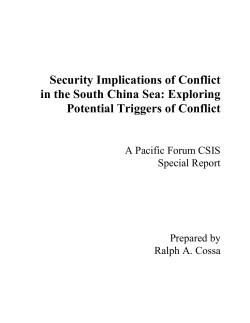 Cossa, Ralph. Security Implications of Conflict in the South China