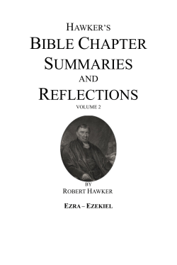 Hawker`s Bible Chapter Summaries, and Reflections VOL 2 EZR-EZE