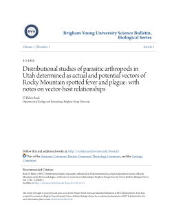 Distributional studies of parasitic arthropods in Utah determined as