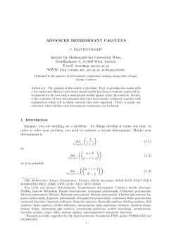 Advanced determinant calculus