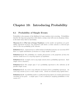 Probability - Department of Mathematics and Statistics