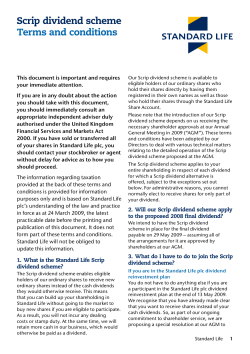 Scrip dividend scheme Terms and conditions