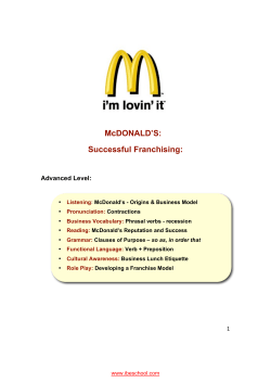 McDONALD`S: Successful Franchising: