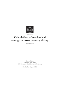 Calculation of mechanical energy in cross country skiing