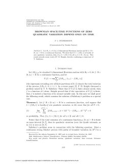BROWNIAN SPACE-TIME FUNCTIONS OF ZERO QUADRATIC
