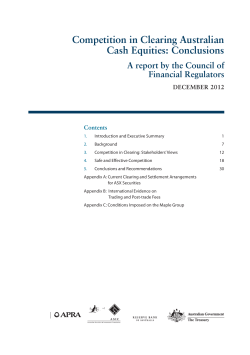 Competition in clearing Australian Cash Equities
