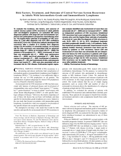 Risk Factors, Treatment, and Outcome of Central Nervous System
