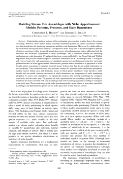 Modeling Stream Fish Assemblages with Niche Apportionment