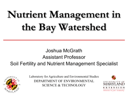 Maryland`s World Class Agricultural Nutrient Management Program