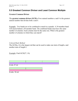 5.5 Greatest Common Divisor and Least Common Multiple