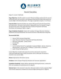 Mountain Flying Syllabus - Alliance Flight Training