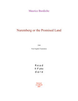 Nuremberg or the Promised Land