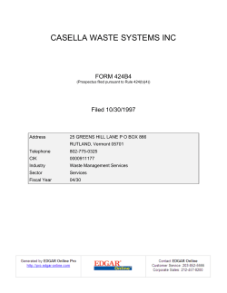 CASELLA WASTE SYSTEMS INC
