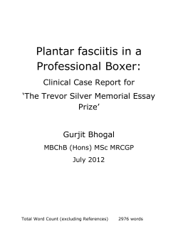 Gurjit Bhogal - Plantar fasciitis in a Professional Boxer.