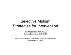 Selective Mutism Strategies for Intervention