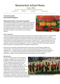 Newmarket School News - Newmarket Primary School