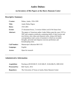 Andre Dubus - The University of Texas at Austin