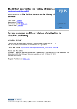 The British Journal for the History of Science Savage numbers and