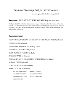 Summer Reading List for Freshwomen Required
